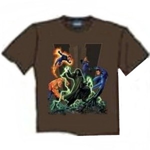 Fantastic 4 fighting Dr Doom movie t-shirt