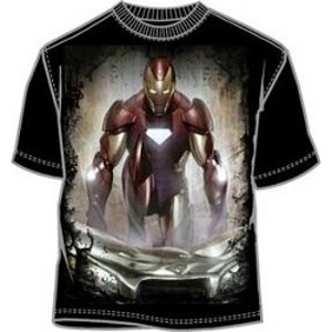 Invincible Iron Man breaking through a ceiling t-shirt