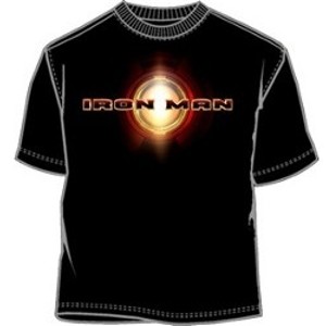 Iron Man logo and movie title t-shirt