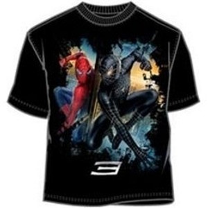 Black and red Spiderman 3 movie poster shirt