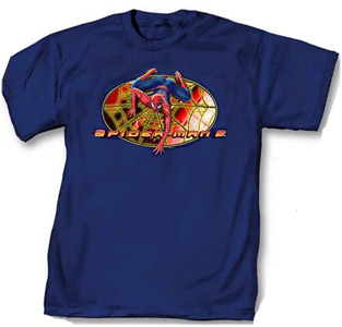 This Spiderman t-shirt features Spiderman crawling on his web and is for the Spiderman 2 movie