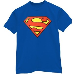 Classic red, yellow, and blue S shield Superman t-shirt