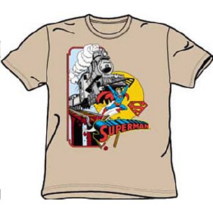 Saving a train Superman t-shirt